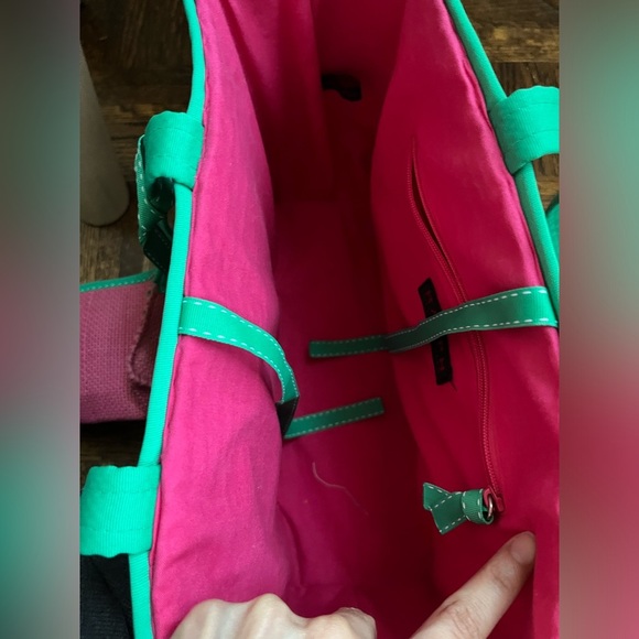 RALPH Ralph Lauren Watermelon Pink-Green Straw-woven Shoulder bag - Picture 12 of 14